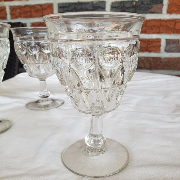 Vintage 1930's Paden City Chavalier Clear Goblet - Set of 4 - Picture 5 of 10